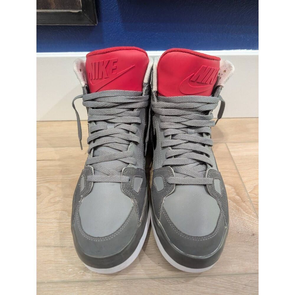 Nike Flight AC High Tops Grey Red Mens 12 Nubuck Leather 577128-003 2013 RARE - Picture 4 of 16